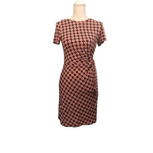 DIANE von FURSTENBURG DVF Sz 6 Women's Black Red Faux Wrap Belted Dress